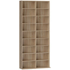 HOMCOM DVD Shelf - Natural Wood-Holds up to 640 CDs/360 DVDs. Or use for books, other media or decorations