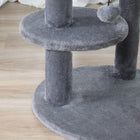 PawHut 41" Cat Tree Tower with Condo, Scratching Posts and Hanging Ball - Grey-Colour: Grey 