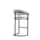 Manhattan Comfort Augusta 22.8" Modern Leatherette Upholstered Barstool - Light Grey - 3 Pack-Delivered to you Fully Assembled! No Assembly Required