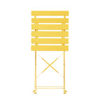 Lausaint Bistro Folding 3-Piece Patio Set - Yellow-Thoughtful design - The outdoor table and chairs come with plastic feet to prevent scratching the floor and reduce noise. Normally, you only need to wipe it with a damp cloth.