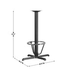 Flash Furniture Chrome 22"W x 30"L Bar Height X-Base, Black (XUT2230BAR3CFR)-Cast Iron Construction