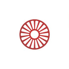 Tramontina 7" Enameled Cast Iron Series 1000 Round Trivet - Gradated Red-Elegant gradated red enamel finish