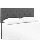Modway Terisa Upholstered Fabric King Headboard - Grey-Solid Wood Frame