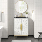 Modway Awaken 24" Bathroom Vanity - White/Black-Non-marking Foot Pads