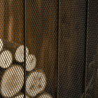 HOMCOM 3-Panel Folding Fireplace Screen with Vine Pattern Metal Mesh - Black-Material: Steel Pipe, Metal Mesh 