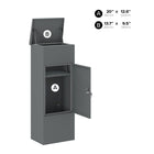 Ceha Canada Medium Parcel Drop Box - 16" W x 12" D x 41"  H - Basalt Grey-5