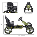 Aosom Kids Pedal Go Kart with Adjustable Seat and Hand Brake - Green-Solid steel and plastic construction supports up to 77 lbs (35 kg) 