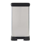 Curver Deco Bin - 50L - Black/Silver-Silver and Black