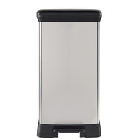 Curver Deco Bin - 50L - Black/Silver-Silver and Black