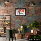Leon Draisaitl Oilers 2023 Heritage Classic - Framed Canvas - 31" x 22"-Officially licensed by the NHL and NHLPA