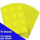 JAM Paper Square Address Labels, 2 x 2, Neon Yellow, 240 Pack-Neon Yellow