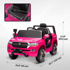 Qaba 12V Licensed Toyota Kids Electric RC Car - Pink-Optional parent remote or manual drive for kids 