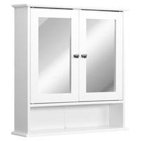 Kleankin Medicine Cabinet with Mirror - White-Elegant design, great for kitchen, bathroom and more