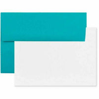 JAM Paper Blank Greeting Cards Set - A7 Size - 5.25" x 7.25" - Sea Blue Recycled - 25 Pack-Color: Brite Hue Sea Blue