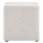 Modway Callum 17" Square Woven Heathered Fabric Upholstered Ottoman - Heathered Weave/Ivory-Weight Capacity: 506 lbs.