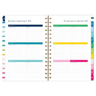 AT-A-GLANCE 2027 Emily Ley Simplified Small Weekly/ Monthly Planner - 8-1/2" x 6" - Happy Stripe - Bilingual-One week per two page spread has ruled planning space and a section to check off completed tasks
