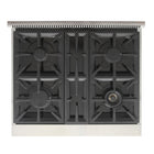 Kucht 30" KFX-X Series Pro Style Natural Gas Range - Stainless Steel/Light Blue-Heavy duty cast iron grates allow moving cookware across burners without lifting