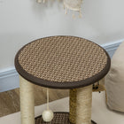 PawHut 17" Cat Tree with Hanging Toys and Jute Sisal Seagrass Scratching Post-Multi-level design satisfies your pet's desire to climb 