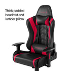 Emerge Vartan Bonded Leather Gaming Chair - Red-Adjustable height, arms, tilt tension and tilt lock