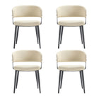 Manhattan Comfort Luce 22" Modern Textured Leatherette Upholstered Dining Chair - Sand - Set of 4-Modern Dining Chair for Dining Room and Task Use. Set of 4