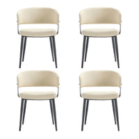 Manhattan Comfort Luce 22" Modern Textured Leatherette Upholstered Dining Chair - Sand - Set of 4-Modern Dining Chair for Dining Room and Task Use. Set of 4
