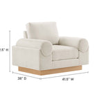 Modway Oasis Upholstered Fabric Armchair - Ivory-Bolster Armrests