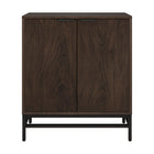 Hudson&Canal Montello 28"W Accent Cabinet - Alder Brown-Features two fluted swing-out doors, adjustable center shelf, and a cable management cut-out