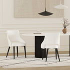 Manhattan Comfort Tremont 21.7" Modern Leatherette Upholstered Dining Chair - White - Set of 2-Fully Welded Sleek Black Steel Frame and Legs For Fashion and Durability