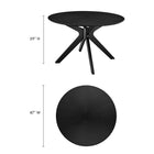 Modway Crossroads 47" Round Wood Dining Table - Black-Rubberwood and MDF