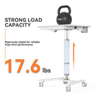 ShoppingAll Airlift Pneumatic Height Adjustable Sit-Stand Mobile Computer Cart - White-6