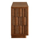 Modway Foundry Woven Design Buffet Storage Cabinet - 71" - in Walnut-Assembly Required
