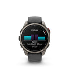 Garmin fēnix 8 Pro Multisport GPS Smartwatch - 47 mm - Titanium with Graphite/Black Silicone Band-ADVANCED MAP NAVIGATION - Navigate your adventures by using preloaded TopoActive maps with relief shading — plus built-in maps for golf courses and ski resorts around the world. A dynamic round-trip routing feature offers suggested routes to bring you back to your starting point on time.