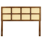 Modway Luana Cane Queen Headboard - Walnut-Woven Cane Rattan