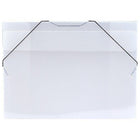 JAM Paper Plastic Portfolio with Elastic Closure Large - 11 x 15 x 1/2 - Clear Grid-Clear Grid Plastic Portfolio with Elastic Closure