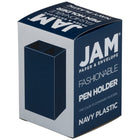 JAM Paper Plastic Pen Holder - Navy Blue-A Perfect way to keep all your pens, pencils, and office supplies organized at your desk whether in school, at the office, at home, or on the go!