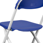 Flash Furniture Kids Blue Plastic Folding Chair, White Powder Coated Frame Finish, (YKIDBL)-220 lbs. Weight Capacity