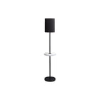Monarch Specialties 62" H Contemporary Floor Lamp - Black Metal / White Marble-Minimalist, contemporary style black metal, 62"H floor lamp with a built-in fixed shelf table and topped with a tall drum shade to instantly upgrade a modern decor