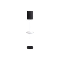 Monarch Specialties 62" H Contemporary Floor Lamp - Black Metal / White Marble-Minimalist, contemporary style black metal, 62"H floor lamp with a built-in fixed shelf table and topped with a tall drum shade to instantly upgrade a modern decor