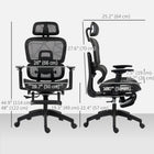 HOMCOM Ergonomic High Back Mesh Office Chair - Black-Breathable mesh fabric panels keeps you cool