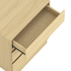 Manhattan Comfort Ardea 20" Contemporary 3-Drawer Nightstand - Natural Oak-Minimalist modern design with smooth, handle-less drawer fronts for a sleek, uninterrupted look