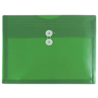 JAM Paper Plastic Envelopes with Button and String Tie Closure, Letter Booklet, 9.75 x 13, Green Poly, 12 Pack (218B1GR)-Green