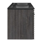 Modway Render 48" Wall-Mount Bathroom Vanity - Charcoal/Black-Ceramic Sink Basins