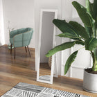 HOMCOM Full Length Mirror - 14.6" W x 61.8" H - White-Thick mirror for a gleaming and beautiful finish 