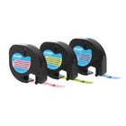 DYMO LetraTag Pastel Label Tape Starter Pack - 12mm x 4m - Pastel Green, Blue & Strawberry Cream - 3 Pack-Durable & wipeable: plastic labels are durable and can be wiped clean
