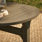 Modway Saratoga Oval Outdoor Patio Teak Wood Coffee Table - Weathered Grey-Assembly Required