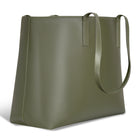 Champs Onyx Leather Open Tote - Khaki-Top opening with magnetic closure
