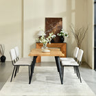 Homy Casa Modern Upholstered Dining Chair - Ivory Beige Fabric  with Black Metal Legs - 4 Pack-Comfortable Seating: Padded seat and backrest ensure a comfortable dining experience.