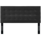 Modway Paisley Tufted Upholstered Faux Leather King and California King Headboard - Black-Soft Faux Leather Upholstery