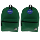 BAZIC Products Basic 16" Backpack - Green - 2 Pack-One large main compartment and small front compartment with zipper closure