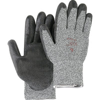 Jomac Canada Salt & Pepper Knit Gloves With Black Palm Coating, Size X-Large/10 - 12 Pack-Coating Polyurethane